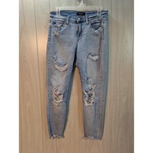 Judy Blue Jeans Boyfriend Fit 5/27 Distressed Mid Rise Medium Wash